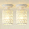 2-Pack Rattan Ceiling Lights Flush Mount, Close to Ceiling Light Fixtures with