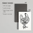 6x9 193 Lantern Press Chicken, Butchers Block Meat Cuts, Black Chicken on White (Lined Journal, Lay Flat, Pages, FSC