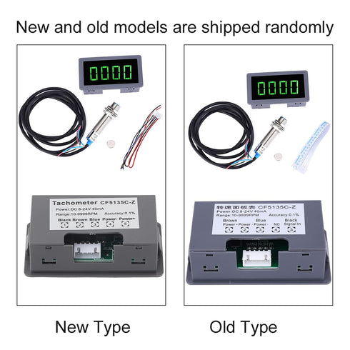 4 Digital LED Tachometer RPM Speed Meter + Hall Proximity Switch Sensor NPN DC 8-24V for Lathes Conveyor