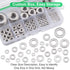 304 Stainless Steel Flat Washers Set, 580 Pieces, 9 Sizes for Home Decoration and Outdoor Construction