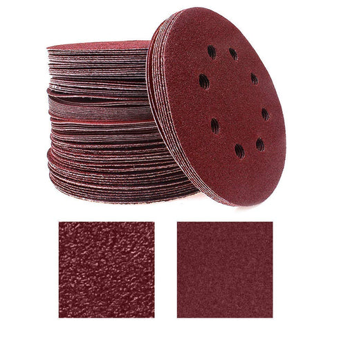 80 Pack 5 inch Sanding Discs Kit, 8 Hole Sander for Drill, Hook and Loop Plate, Various Grit Sandpaper Abrasive Tool