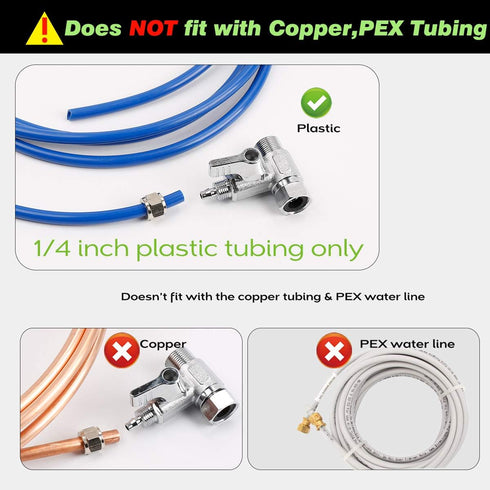 Frizzlife Brass Feed Water Adapter - 1/2" and 3/8" Comp with 1/2" Converter Fitting for Reverse Osmosis Water Filters