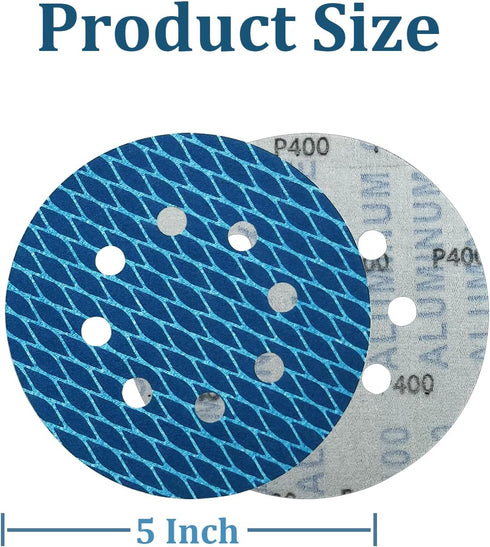 5 Inch 8 Hole Diamond Shape Sanding Discs, 240 Grit, 50 Pcs Hook and Loop for Orbital Sanders, Woodworking