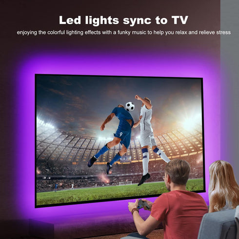 85Inch, 20ft 85-100 Inch, TV Led Backlight Led Lights for TV Led Strip Lights with Remote, Music Sync Bluetooth APP TV