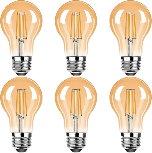 A19 Vintage LED Edison Light Bulbs,2.5W(25W Equivalent) 250LM Warm White 2500K LED