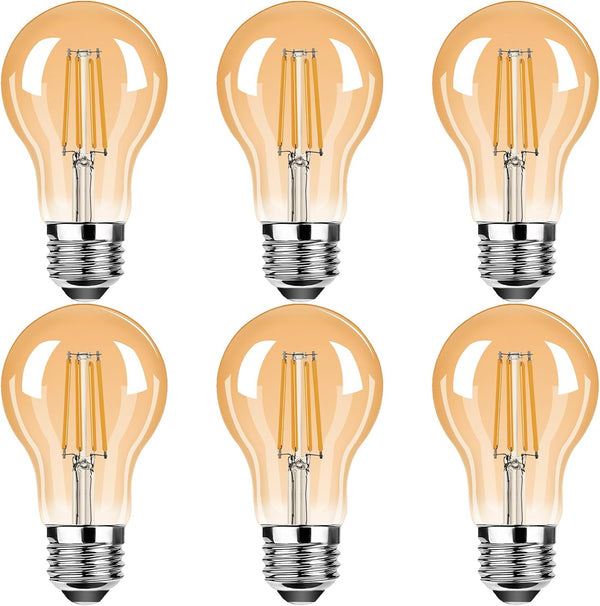 A19 Vintage LED Edison Light Bulbs,2.5W(25W Equivalent) 250LM Warm White 2500K LED