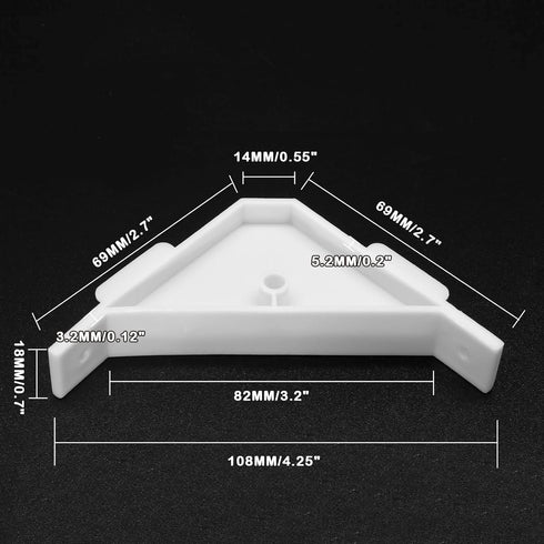 40PCS Cabinet Triangle Bracket, 90 Degree Corner Support Braces for Plastic White Cabinet Countertop Installation
