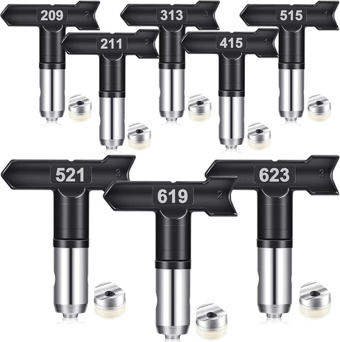 8 Pcs Reversible Spray Tip Nozzles for Airless Paint Sprayer, Tips for Airless Spraying Machine Parts