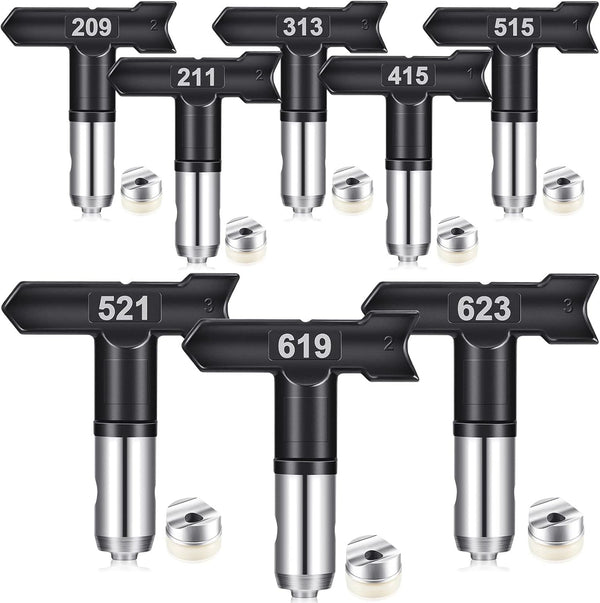 8 Pcs Reversible Spray Tip Nozzles for Airless Paint Sprayer, Tips for Airless Spraying Machine Parts