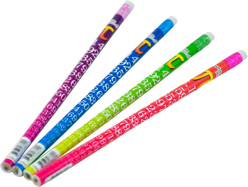 Pencil Assortment - Assorted Styles Round Pencil with Eraser, 2 Lead, 48 Pcs for Children, Adults, Gift Bags