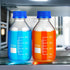 Irenare 8 Pieces Media Storage Bottles Borosilicate Storage Glass Bottle Scientific Round Graduated Media Bottle (500