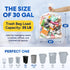 (500 Pack) 30 Gallon Clear Trash Bags, 10 Mic, High-Density, Fits Round and Square 20-30 Gal Trash Cans, 30” x 36”