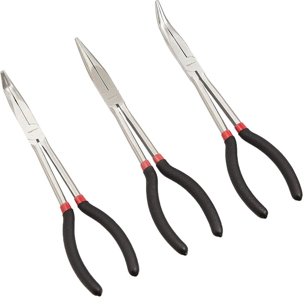 Amazon Basics Extra Long Reach Needle Nose Pliers Tool Set for Narrow