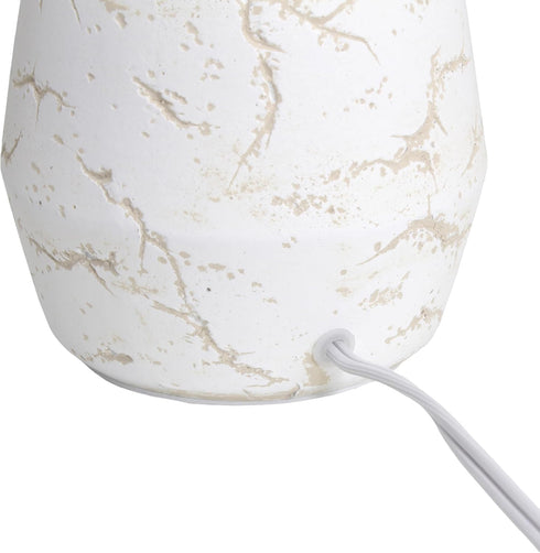 LT1171-OFF 13.78" Simple Designs Chic Glow Marble Inspired Concrete Table Lamp with Fabric Shade, for Bedroom, Office