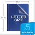 Oxford Linen Clear Front Report Cover, Navy, Letter Size, 5 per Pack