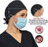IRIS CRAFT Adjustable Scrub Cap with Button, Satin-Lined Cotton Scrub Hat Sweatband, Elastic Working Hat Unisex, One