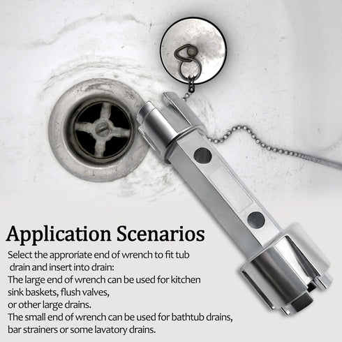 Tub Drain Remover Wrench, Heavy Duty Aluminum Alloy for Installing and Removing Bath and Shower Drains