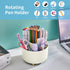 Marbrasse 360-Degree Rotating Desk Organizer, 5 Compartments Pen Holder, Art Supply Storage Box Caddy for Home Office