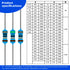 1220Pcs 122 Values Resistor Kit 1/4W, 0.1 Ohm-4.7M Ohm Metal Film Fixed Electrical Resistors Set