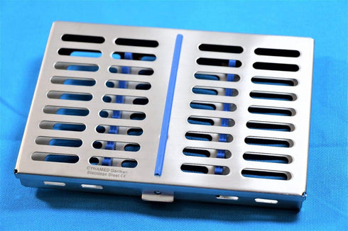 GERMAN STAINLESS DENTAL INSTRUMENTS AUTOCLAVE STERILIZATION CASSETTE for 10 INSTRUMENTS, 7.25" X 5" X 0.75"