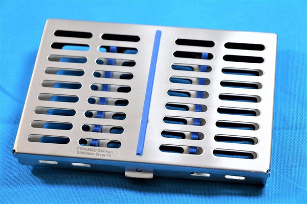 GERMAN STAINLESS DENTAL INSTRUMENTS AUTOCLAVE STERILIZATION CASSETTE for 10 INSTRUMENTS, 7.25" X 5" X 0.75"