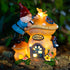 Garden Gnome Statues Figurine Lights - Solar Powered Lighting Outdoor Decorations, Gnome