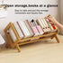 Desktop Bookshelf Bamboo Book Storage Organizer Large Magazine Holder Racks for Home Office Bedroom Tilting Bookcase