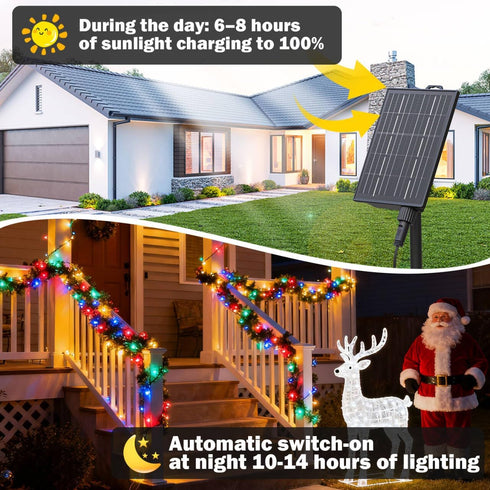 Outdoor,142Ft 400 Remote,19 SOLARBABY Solar Christmas Lights LED Crystal Beads Solar String Lights with Mode Christmas