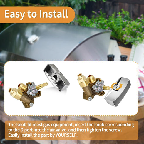 Range Valve Knob for Kitchen Gas Stove, Compatible with D-Shaped Air Interface Burner Gas Valve