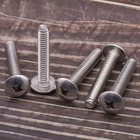 M4-0.7 x 35mm Truss Head Machine Screws, 304 Stainless Steel 18-8, Phillips Drive, Mushroom Head, Full Coarse Thread