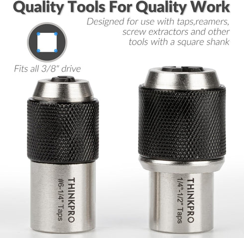 2pcs Tap Socket Set, Extraction Tool with Adjustable Jaws for Taps, Reamers & Screw Extractors