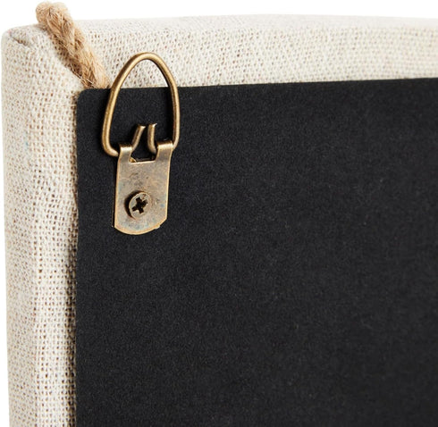 Farmlyn Creek Picture Bulletin Board, Linen Fabric Photo Display Board with Hooks, 16 x 12 in