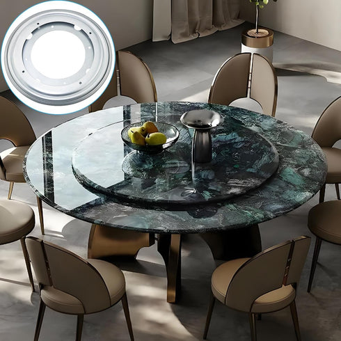 WHYHKJ 8 inch Circular Rotating Plate Bearing White Zinc Silver Multi Purpose Rotating Bookshelf Base Furniture