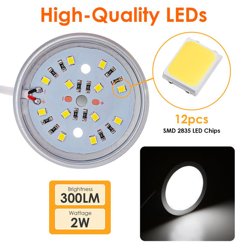 3D 001 5V Dimmable White/6000K) Single Under Cabinet LED Puck Lights Plug in, Printer LED Lamp Kit DIY USB Powered