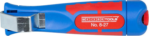WEICON Cable Stripper No. 8-27, Multi Stripping Knife with Adjustable Cutting Depth for Common Round Cables