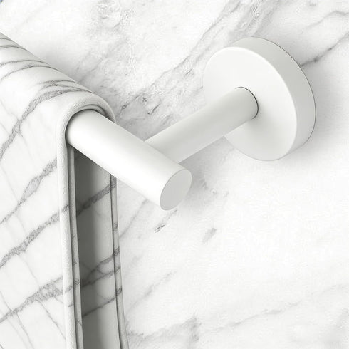 24 Inch 2Pcs SUS304 Newfun White Bathroom Towel Holder, Towel Racks for Bathroom Rod Classic Stainless Steel Bathroom