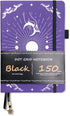 BUKE Dotted Journal, 150gsm Black Paper, 5 * 5mm DOT GRID Layout, 160 Pages, A5 PU Leather Hardcover (Purple)