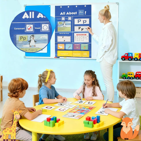 XZJPX Alphabet Learning Pocket Chart ABC Flash Cards Alphabet Wall Chart Learning Games, Handwriting Practice Letter