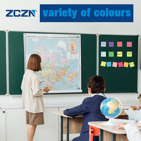 ZCZN 400 Sheets Pop-up Sticky Notes, 3 x 3 Inches, 4 Pads, 100 Sheets/Pad, Bright Color, Red