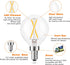 E12 LED Light Bulbs 25-Watt Equivalent, Dimmable, Warm White 2700K, 2W Vintage Clear G15/G50 - 8 Pack