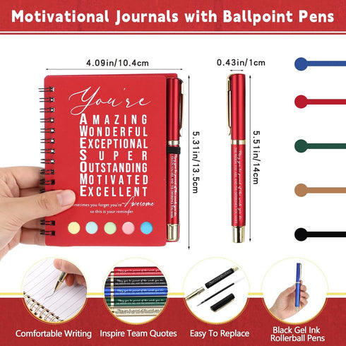 Jetec 25 Sets Team Employee Appreciation Gifts Bulk Office Business Inspirational Team Together Spiral Notebooks with