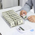 Hipiwe Cash Organizer, Clear Plastic Mail Tray with Removable Divider, 8 Slots for Cash Storage