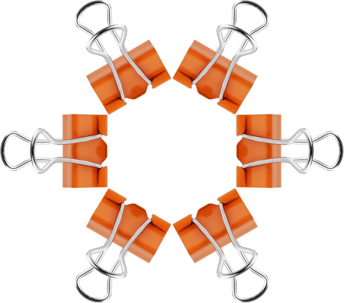 Small Binder Clips, 3/4 Inch (19mm) - 50 Pack Mini Binder Clips (Orange)