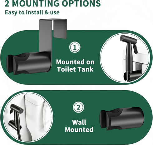 Matte Black Handheld Bidet Sprayer for Toilet, Solid Brass T-Valve & Stainless Steel Hose, Adjustable Pressure Cloth