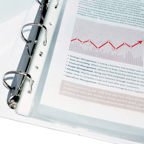 Rubex Sheet Protectors, 8.5 x 11 inch Clear Page Protectors, Reinforced 11 Hole for 3 Ring Binder (50 Sheets)