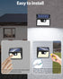 2 Pack 140 3 Peasur Solar Lights Outdoor Motion Sensor, LED Solar Powered Fence Wall Light Waterproof, Modes Solar