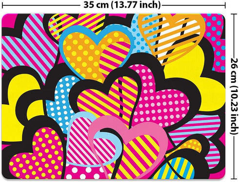 WIRESTER Extra Large Non-Slip Rectangle Mousepad, Hippy Hearts Pattern for Home, Office, and Gaming Desk