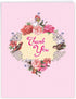 The Best Card Company Beautiful Thank You Card (8.5 x 11 Inch), Floral Gratitude Stationery with Envelope