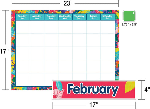 Carson Dellosa One World Calendar Bulletin Board Set with Monthly Wall Calendar, Numbers, and Birthdays Cover Ups