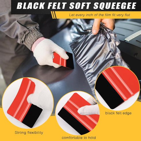 WRAPXERPT Wallpaper Tools Kit with Felt Squeegee for Vinyl Backsplash Tile, Bathroom, Window Film Application